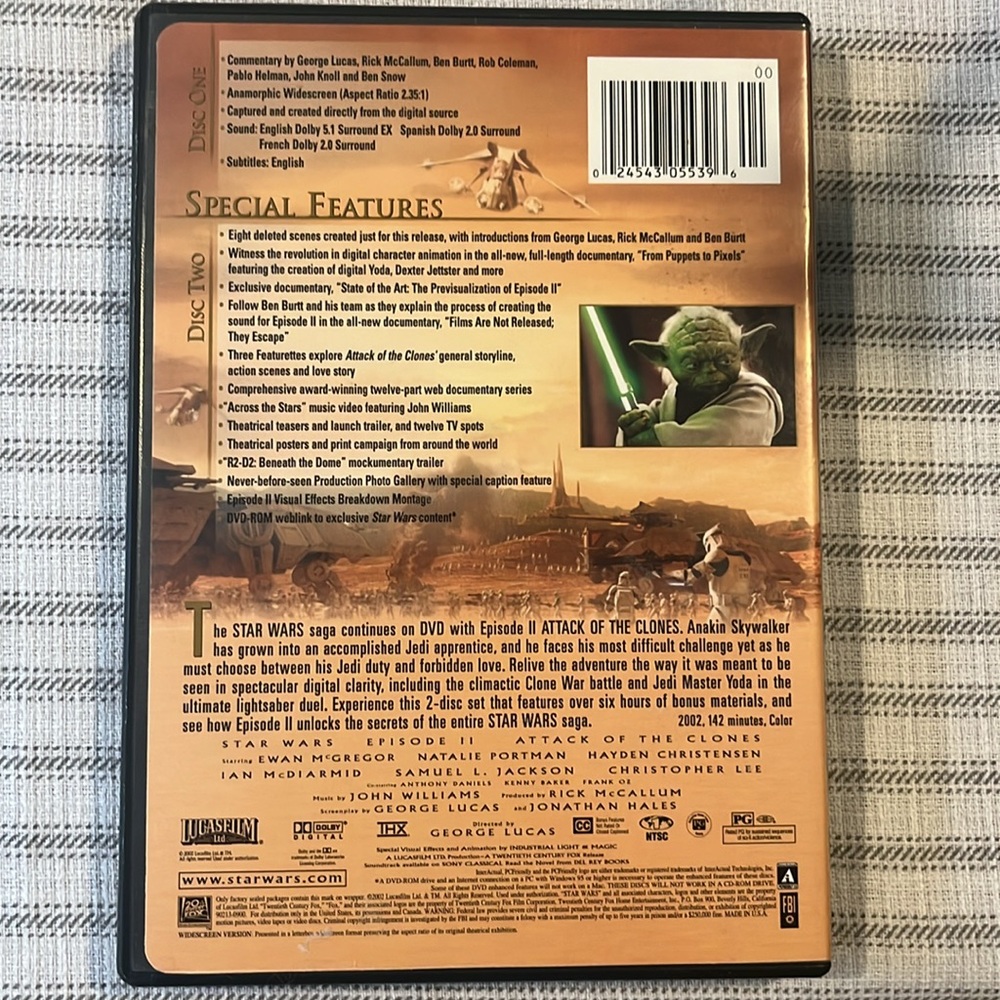 Star Wars, Episode II: Attack of the Clones(Wide Screen Edition)George Lucas EUC - Picture 3 of 11